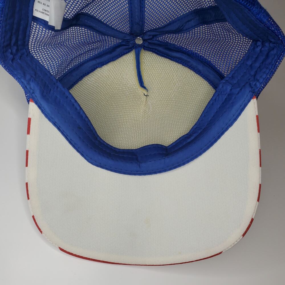 USA American Flag Trucker Hat Snapback Stars and Stripes Blue Red White Mesh Cap - Picture 3 of 5